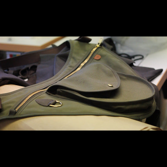 Checking over one of our Stretton Falconry Bags before packing...