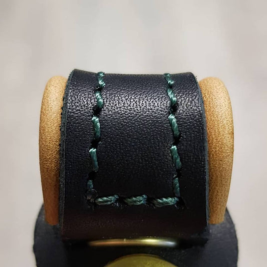 Bespoke Anklet in Dark Green Thread with Black Outer & Tan Lining