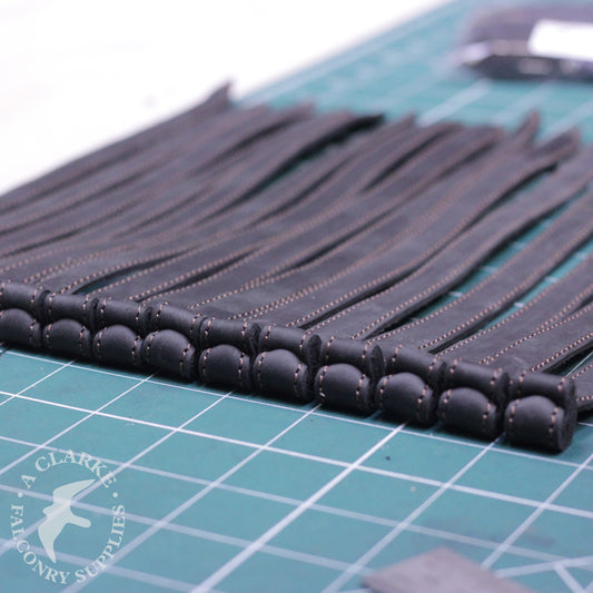 Stocking up on our stitched jesses today...