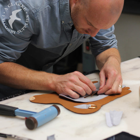 Ashley working on a bespoke glove order this morning!