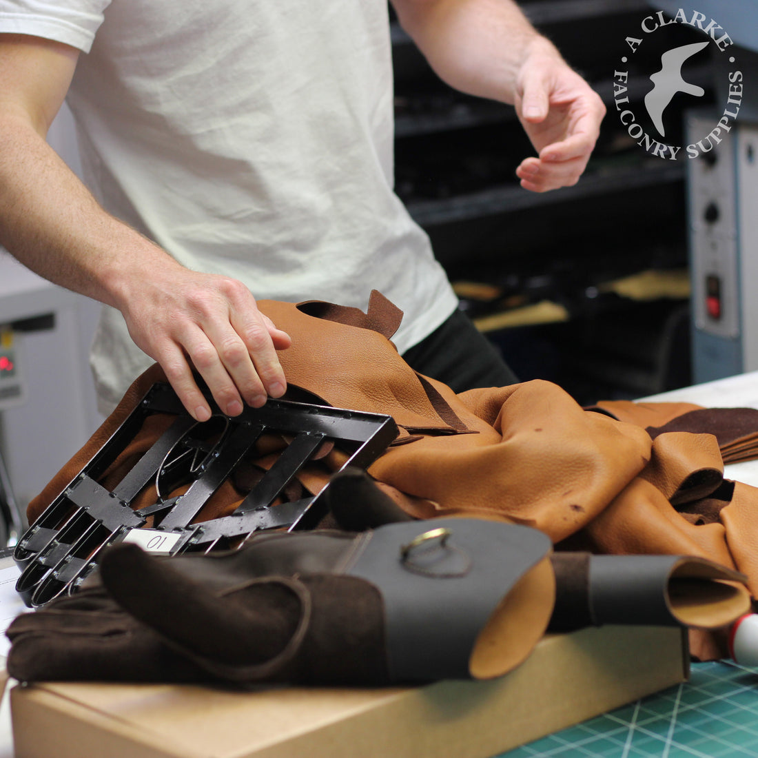 Busy glove making...