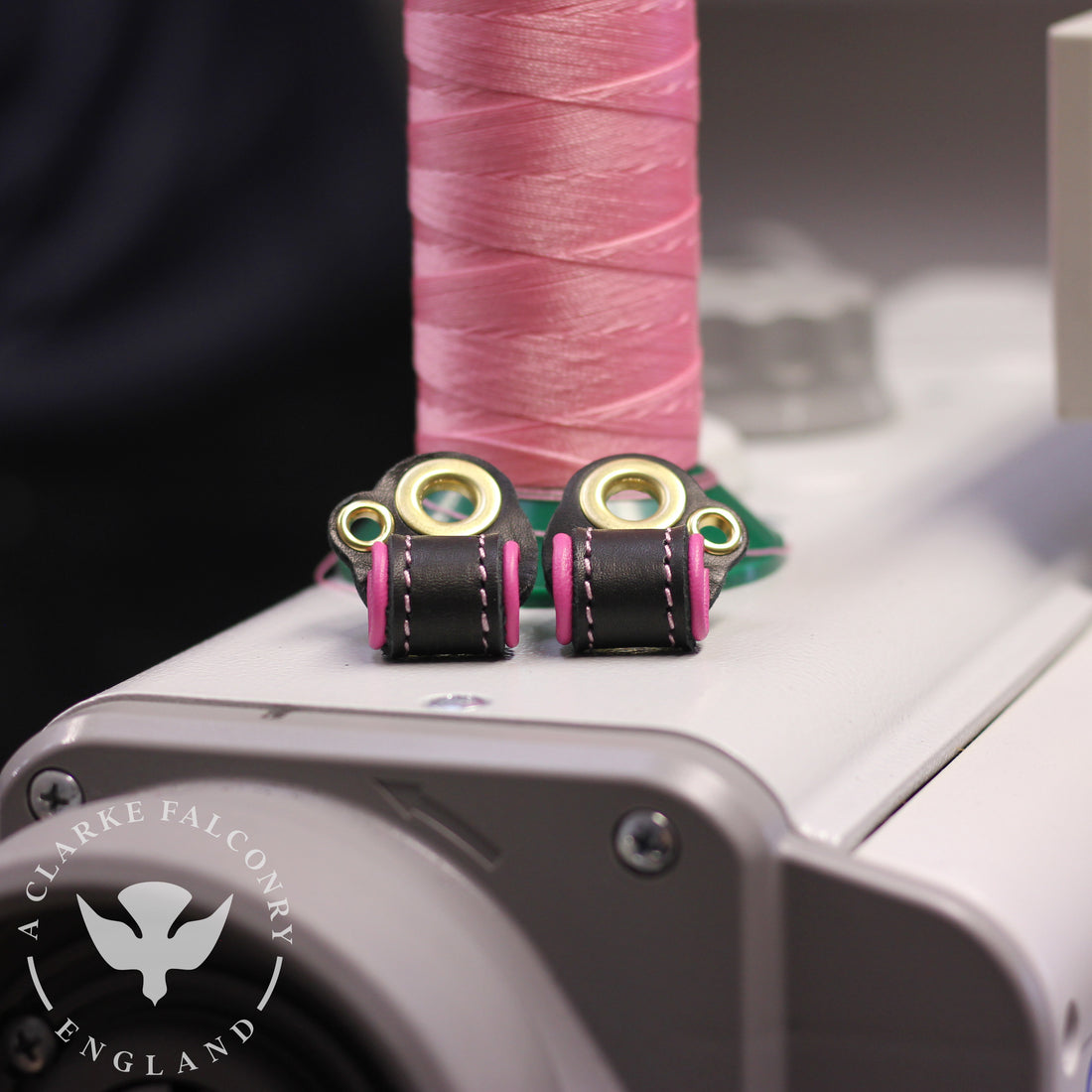 Pink bespoke lined anklets with additional eyelet for a Female Harris...