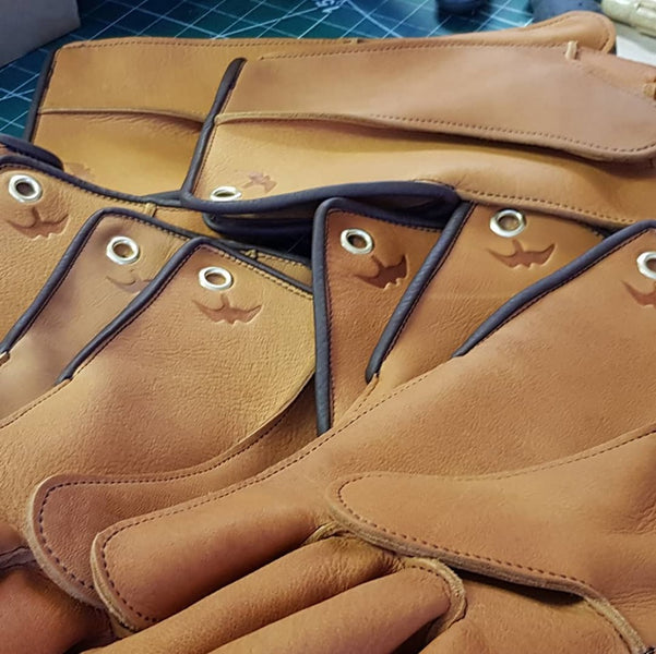 Deerskin Barkston Gloves for the Falconry Fair